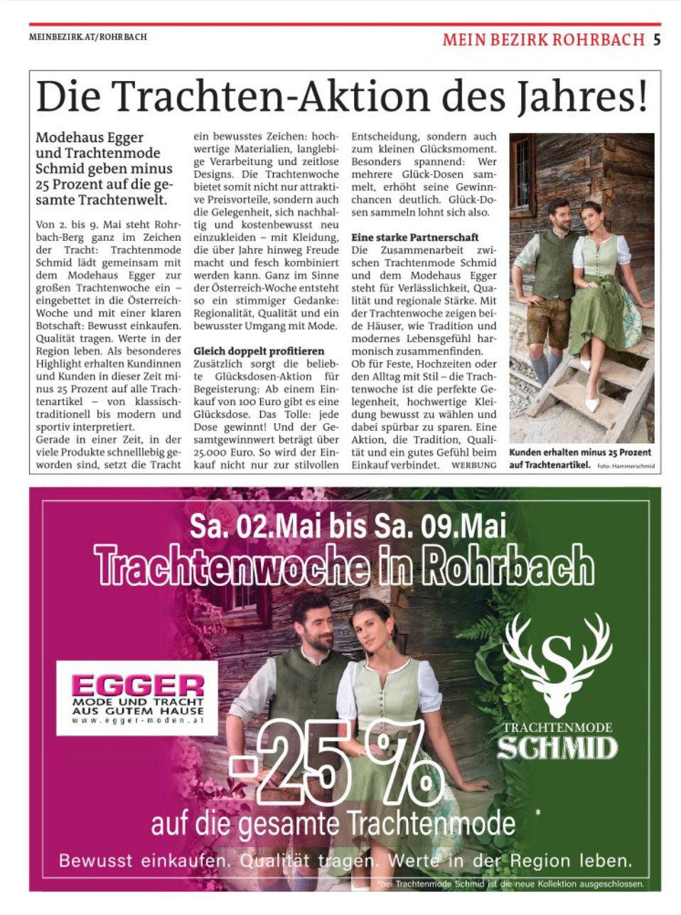 Zeitungsartikel Trachtenwoche